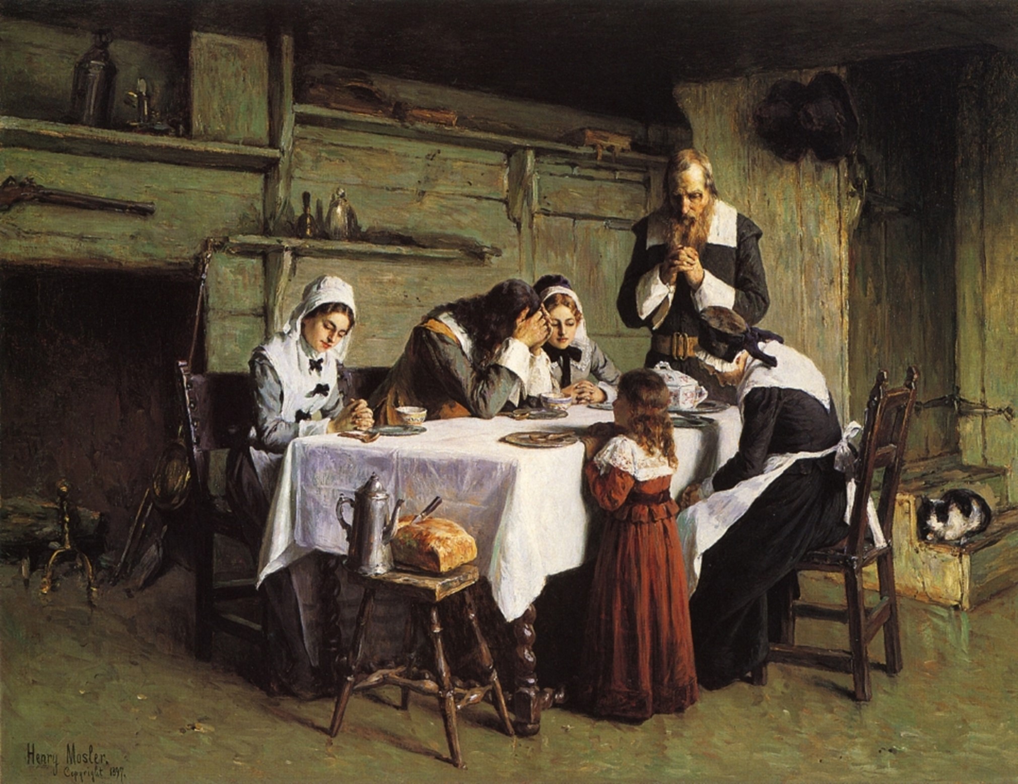 'Pilgrims’ Grace,' by Henry Mosler, 1897. Allentown Art Museum of Lehigh Valley, The Athenaeum.
